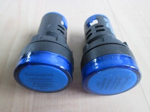 (2) Luz Indicadora LED Azul AD16-22DS 12V AC/DC 20mA 1-1/8" 7/8" Agujero #E11CC - Imagen 1 de 9