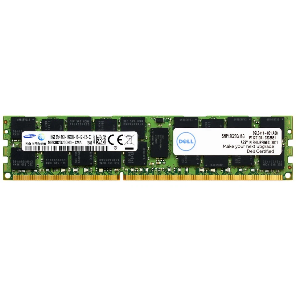 Dell 12C23 SNP12C23C/16G 16GB PC3-14900 DDR3-1866MHz ECC CL13 240P DIMM Memory - Image 1 of 1