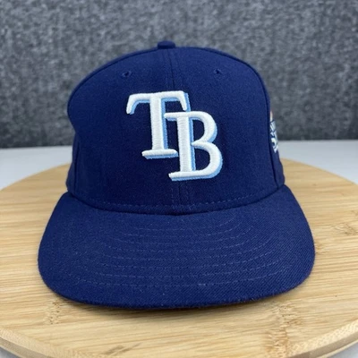 Tampa Bay Rays 2008 World Series Hat Cap Fitted 7 1/4 Blue New Era On-Field USA - Image 1 of 4