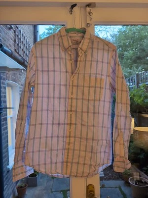 J Crew Cotton Oxford Shirt Pink Plaid Size Small - Image 1 of 4