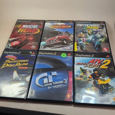 Lote de 6 juegos Playstation 2 Racing Gran Turismo, Drag Racing, Motorcross, ATV Foto 1 de 4
