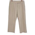 Ann Taylor Pants Womens Trousers Mid Rise Cotton Striped Crop  Coral White 8