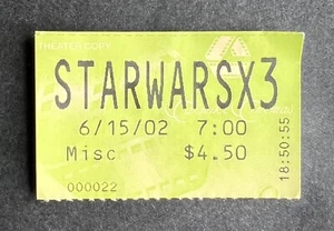 Boleto de película Star Wars: Episodio 2 2002 - El ataque de los clones 15/06/02 - Imagen 1 de 1