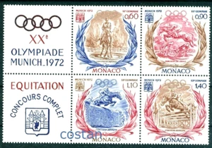 1972 Munich Olympics,Equestrian/Dressage,cross-country run,jump,Monaco,1045,MNH2 - Picture 1 of 1