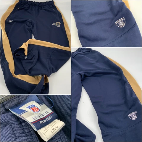 Los Angeles Rams Reebok Pants L Men Blue Poly Zip Ankles Mint YGI L2-288 Cover