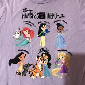 Girl's Disney Store 'Every Princess Has A Friend’ Pets Tee Shirt XL 14 NWT! - Picture 1 of 4