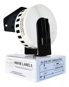 Nicht-OEM passt BROTHER DK-2214 kontinuierliche Etiketten (100) Rollen à 100' + (2) RAHMEN - Bild 1 von 7