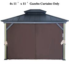 11'x11 'Universal Privacy Gazebo Curtains Replacement Brown Waterproof Windbreak