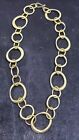 Pre-owned J. Crew Necklace Chunky Chain Link 18" Satin Gold Tone 