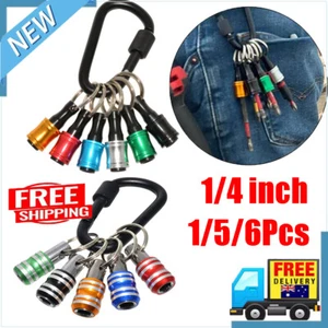 6Pcs 1/4 Hex Shank Quick Release Keychain Screwdriver Drill Bit Holder ExtensiOD - Picture 1 of 44