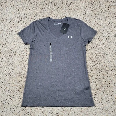 Camiseta Under Armour feminina pequena cinza atlética Heatgear academia corrida NOVA A2 - Imagem 1 de 4