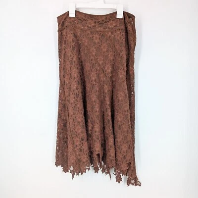 Vintage DKNY Midi Skirt Women Size 8 Floral Lace Asymmetrical Whimsigoth Fairy - Image 1 of 4