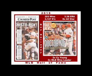 ROY HALLADAY PHILADELPHIA PHILLIES 2019 HALL OF FAME MATTED COLLAGE PHOTO #2 - Picture 1 of 1