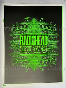 RADIOHEAD ~ORIG 2012 SCREEN PRINT NZ MERCH POSTER~ AUCKLAND~UNCUT PRINTERS PROOF - Picture 1 of 1
