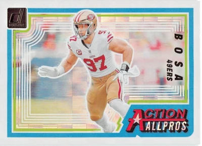 2023 Panini Donruss Nick Bosa Action All-Pros #AAP-7 NM/MT SAN FRANCISCO 49ERS - Image 1 of 2