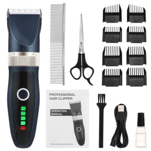 Professional Electric Clippers Cordless Pet Dog Hair Shaver Grooming Trimmer Set - Picture 1 of 12