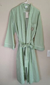 Cabernet Midi Wickel Morgenmantel mintgrün Baumwollmischung bestickt Medium Neu mit Etikett - Bild 1 von 8
