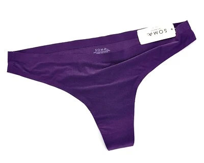 Soma Intimates Enbliss Soft Stretch Thong ~Blackberry~ Size: M [New With Tags] - Image 1 of 3