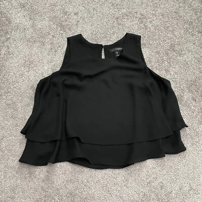 Aqua By Bloomingdale's Layered Tank Top Womens Small Black Sleeveless Blouse - Image 1 of 4