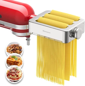All Metal Pasta Attachment 3 in 1 Set for Kitchenaid Stand Mixer, Included Pasta - Picture 1 of 12