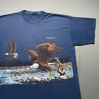 Vintage Eagle Shirt Mens XL Blue Birds Nature Wildlife Art Wisconsin Bald Eagle