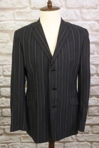 Giacca blazer DOLCE & GABBANA nera a righe seno singolo taglia 56 - Foto 1 di 17