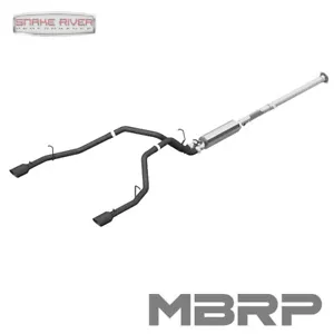 MBRP DUAL SPLIT REAR EXHAUST 19-24 DODGE RAM 1500 5.7L HEMI NEW BODY STYLE BLACK - Picture 1 of 7
