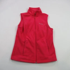 Columbia Vest Womens Small Sleeveless Full Zip Outdoors Lightweight Pink Fleece - Picture 1 of 8