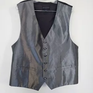 Listo Hombre Chaleco Esmoquin Grande Gris Formal Boda Chaleco Plata Metálica - Imagen 1 de 8