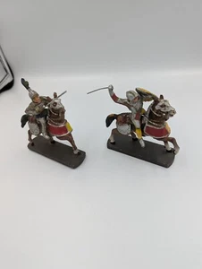 2 Vintage Elastolin Mounted Knights. 1930s - Picture 1 of 13