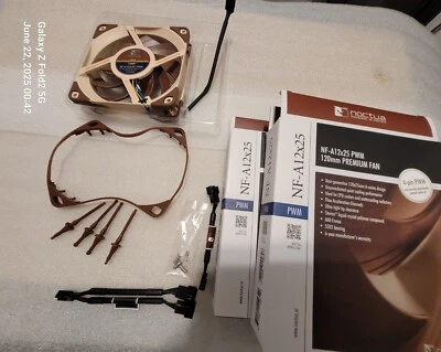 Noctua NF-A12x25 120mm 4 pines PWM Silencioso PC Estuche Ventilador con accesorios Lote de 2 Foto 1 de 4