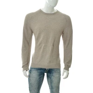 Jack & Jones Premium Men's Waffle Knit Sweater Pullover Crew Neck Taupe Size M - Picture 1 of 6