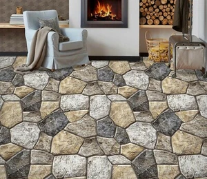 3D Grey Stone 53RAI67 Floor WallPaper Murals Wall Print Decal AJ WALL Fay - Picture 1 of 6