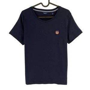 GANT Women Navy Blue Retro Shield Crew Neck T Shirt Size L - Picture 1 of 11
