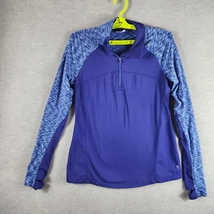 Danskin Now Pullover Top Womens 8 10 Medium Blue Dri-More Activewear Gorpcore - Picture 1 of 19