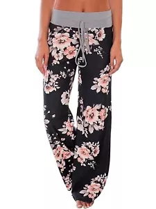 Women's Casual Wide Leg Yoga Lounge Pants Drawstring Pajama Trousers(174) - Picture 1 of 13