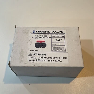 LEGEND VALVE 201-204 3/4" T/S603 PVC BALL VALVE - Image 1 of 4