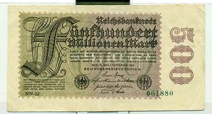 OLD GERMAN REICHSBANKNOTE 500.000.000 MARK 1923 - Picture 1 of 1