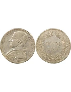 Etat Pontifical Grégoire XVI - Scudo Argent, Type 2 - 1845 R Rome - Imagen 1 de 3