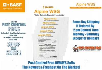 5 paquetes de insecticida gránulos solubles en agua Alpine WSG matar hormigas cucarachas etc. Foto 1 de 4