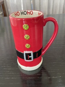 Red Santa Coat Christmas Mug HO HO HO St Nicholas Square 5.5” Tall Ceramic READ - Picture 1 of 10