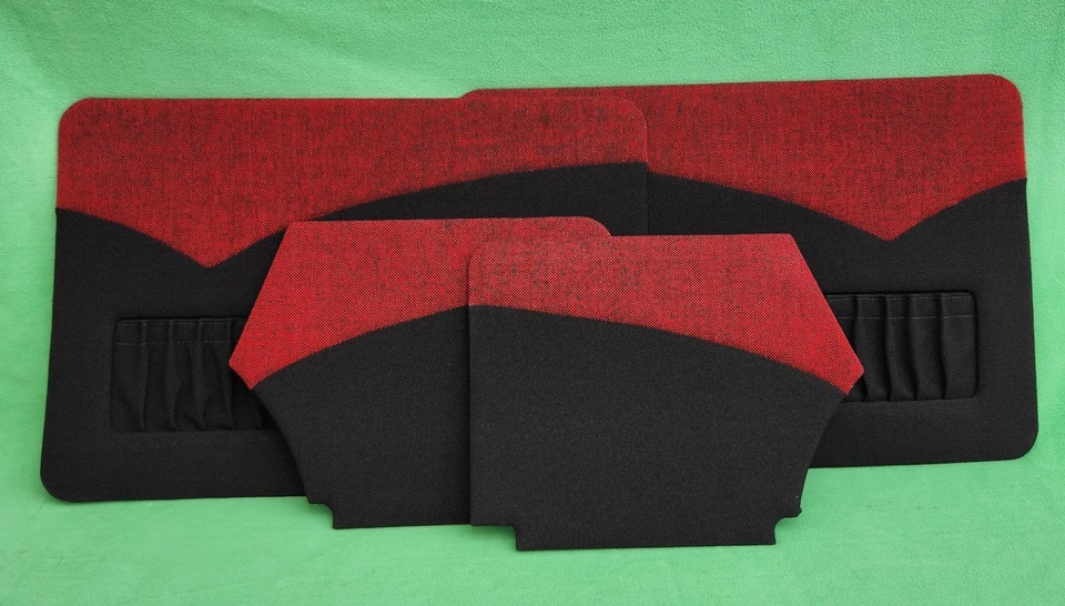 Juego de paneles de puerta personalizados convertibles Volkswagen Beetle 1968-1979 tela roja negra Foto 1 de 4