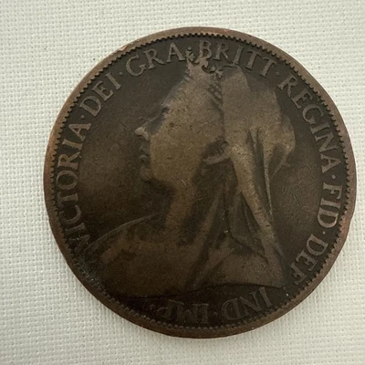 Moneda de un centavo Victoria DEL GRA BRITT REGINA FID DEF IND IMP 1899 Foto 1 de 2