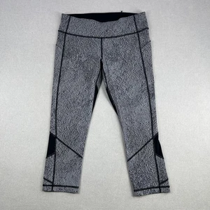 Pantalones Lululemon Mujer 10 Gris Negro Reflectante Leggings tiro Medio Atlético Gimnasio - Imagen 1 de 18
