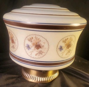 Vintage Quoizel Abigail Adams Brown & Blue Floral Ceiling Light Lamp - Picture 1 of 4
