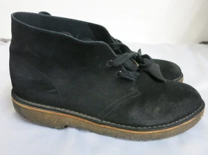 Herren Clarks Originals Charles F Stead schwarz Wildleder Wüstenstiefel Größe 9 Kreppsohle - Bild 1 von 10