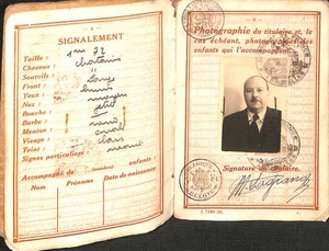 PASSEPORT PASSPORT VISAS FRANCE FRENCH CONSULAR BELGIQUE 1939-1945 RARE WWII - Foto 1 di 9