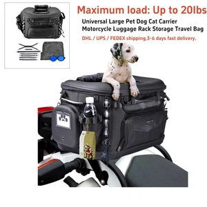 Black Big Dog Peg Cat Carrier Bags Motorcycle Bag Portable Dog Backpack Carrier - Picture 1 of 17