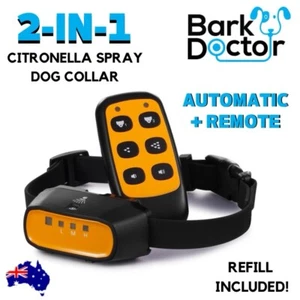 2-IN-1 AUTOMATIC ANTIBARK OR REMOTE CONTROL DOG TRAINER CITRONELLA BARK e-COLLAR - Picture 1 of 6