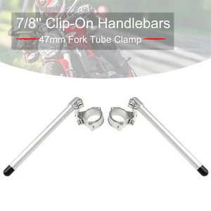 47mm Fork Clamp 7/8'' Clip Ons On Handlebars Handlebar Handle Bar Adjustable - Picture 1 of 20